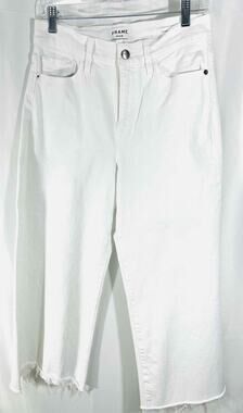 Fame Size 28=5/6 White Cropped Denim Premium Denim Jeans